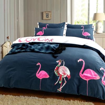 China Southeast Asian Duvet Cover Embroidered Comforter Set, 100% Cotton Fabric Flat Sheet and Pillow, Bamboo Bedding Luxury for sale