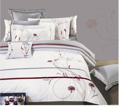 China Embroidery bedding set, duvet and pillows and Nondisposable flat sheet, bed sheets with pillowcases for sale