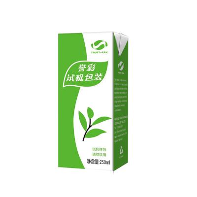 China Manufacturer Popular Price 250 Style Thin Kraft Paper Aseptic Cardboard Box For Liquid Milk And Juice for sale