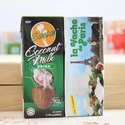 China 250ml Milk Brick Packing Cardboard Aseptic Paper Board Paper Packing Box For Milk And Juice for sale