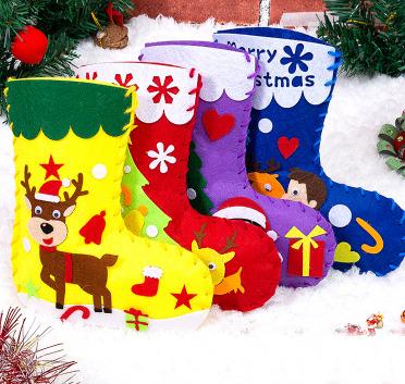 China Sdw100-1 DIY Christmas Sock / Durable Nonwoven Handmade Stockings For Kids, Party Decoration, Christmas Decoration Supplies for sale