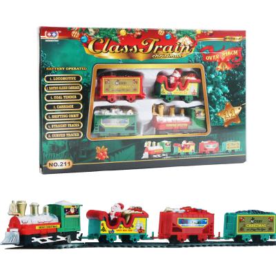 China YM-Y028 Mini Slot Car Electric Simulation Toy Christmas Rail Train Kids Electric Car Toy New for sale