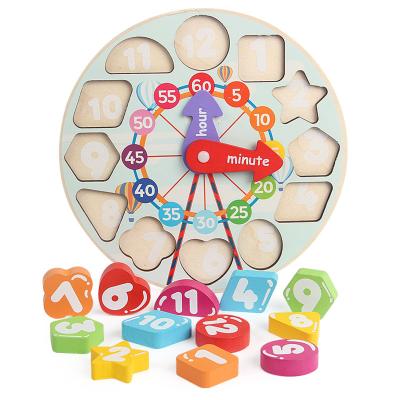 China YM-S296 electronic clock cognitive number building block toy early education word assembly paired children's puzzle toy for sale