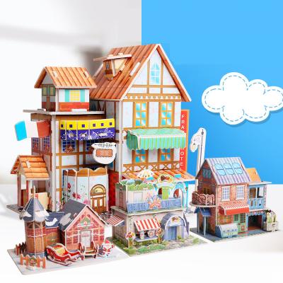 China YM-W025 cartoon toy kids 3d jigsaw puzzles game toys foam paper kids educational diy toys creative puzzle model for sale