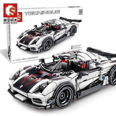 China Fuuny YM-S045 new Koenigsegg particles small sports car mechanical puzzle assembled toy blocks model car for sale