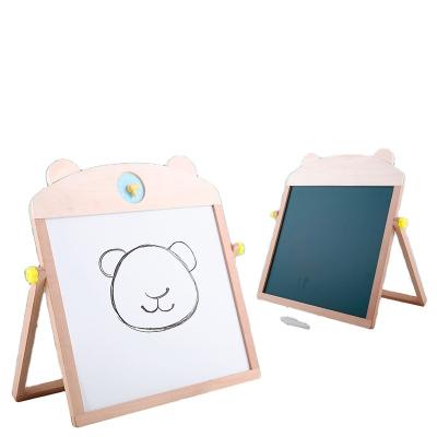 China Early Education YM-Y174 Wooden Educational With Art Painting Learning Wooden Magnetic Double Sided Drawing Board for sale