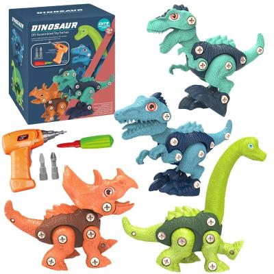 China Playing Dinosaur Screwdriver Detachable Dinosaur YM-W090 Assembled Building Blocks Puzzle Children's DIY Toys for sale