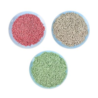 China Cats Manufacturer OEM Premium Plant Cat Sand Green Tea Scent Eco Clean 3mm Stripe Shape Dust Free Tofu Cat Litter for sale