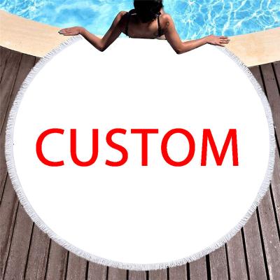 China QUICK DRY Custom Round Beach Towel With Tassel Microfiber Drop Ship 100% Wholesale for sale