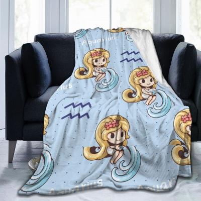 China Cartoon Pattern Fleece Blanket Flannel Anti-Static Soft Throws Home Textiles Wholesale Drop Ship for sale