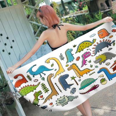 China New 100% Rectangular Microfiber Compressed Professional Soft Microfiber Beach Towel Dress for sale