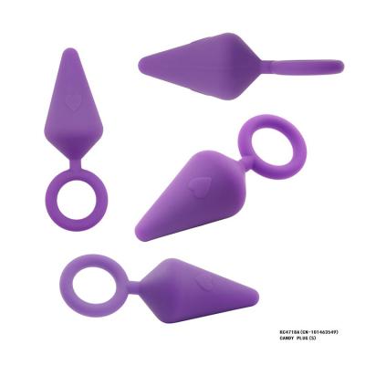 China Fine Design Silicone+Abs Loop Base Fashionable Easy Sex Toys Anal Plugs For Women KC4718A for sale