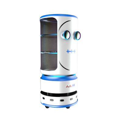 China Hotels Restaurant Deliver Food Robot Machine CE Certificated Intelligent Robot for sale