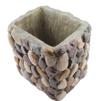 China Traditional Popular Custom Stoneware Factory Cement Pot Flower Cement Flower Cement Logo Simulation Pot Home Decor for sale