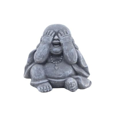 China Art Decor cement craft maitreya statue do not observe beautiful chinese cement monk handwork interior decoration for sale