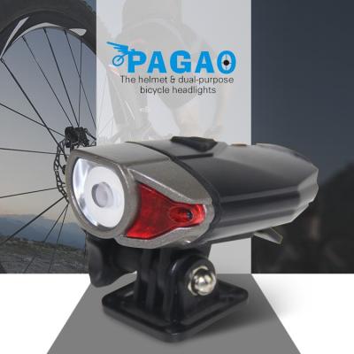 China Manual Rechargeable Helmet Light Road Bike Mountain Headlight Bicycle USB Button Riding Riding Equipment for sale