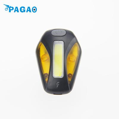 China PAGAO White and Red Instant Tail Lights COMET Dual USB Rechargeable Mountain Bike Headlights Waterproof for sale