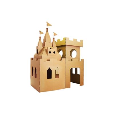 China Corrugated Paper Children's Cardboard Handmade Toys Coloring And Drawing Mini Doodle House for sale