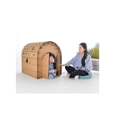 China Assembling DIY Graffiti Corrugated Paper Kids Pretend To Play With House Design Graffiti House Model With Pen for sale