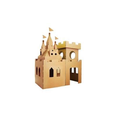 China Educational Paper Mushroom 3d Theater Cardboard Children DIY Corrugated Paper Model House With Crayons for sale