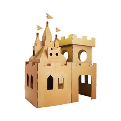 China Special hot sale corrugated paper house of the latest design new arrival mini mini cardboard house DIY children's graffiti DIY kit for sale