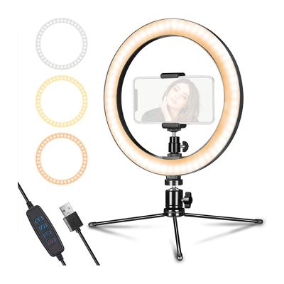 China 10 Inch Remote Control LED Ring Light Makeup LED Ring Light Photography Ring Light With Bracket SLK-RL010(W) for sale