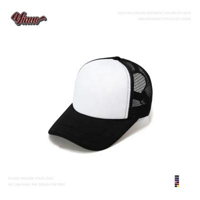 China Wholesale Bulk Custom Made Custom Hot COMMON Mesh Trucker Cap Hat 2 Tone Color Solid Plain Trucker Hats for sale