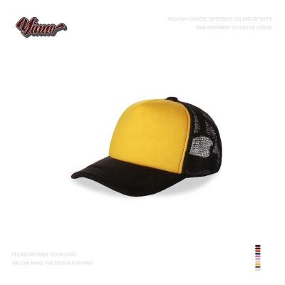 China Wholesale Two Color COMMON Brim Low MOQ Snapback Hat Unstructured Tone Foam High Profile Trucker Hats for sale