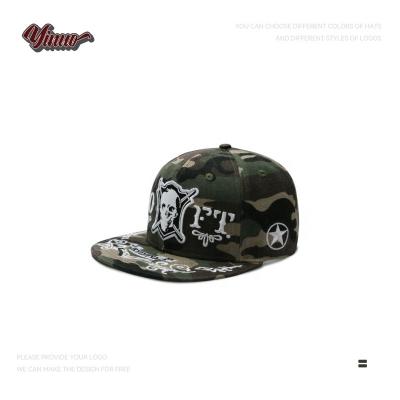 China Custom High Quality JOINT Hip Hop Gorras Skull Embroidery Camouflage Snapback Hats Baseball Cap For Men for sale