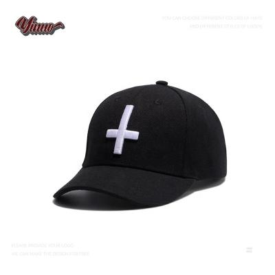 China Manufacturer All Over Print COMMON White Cross Embroidery Baseball Cap Factory Unisex Custom Baseball Caps for sale