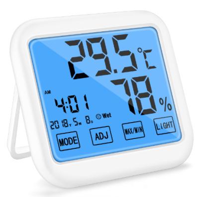 China Promotional smart momery window weather wall mount digital clock and hygrometer max thermometer max memory disk humidity for sale