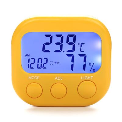 China FCC Home Household OEM Thermometer CE ROHS Climate Backlight Clock Digital Thermometer Wall Mounted Minimum Maximum Hygrometer for sale