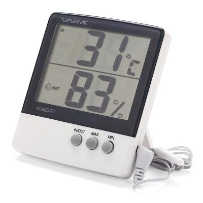 China Interior & Outdoor Hydroponics Grow Greenhouse Temperature Humidity Meter Promotional Gift Max LCD Display Min In Output Probe Digital Hygrometer Thermometer for sale