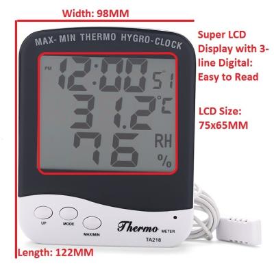 China Ideal Plants Grower Greenhouse 12/24H Clock ClimateHydroponics LCD Temperature Humidity Meter Digital Thermometer Super Electronic Hygrometer for sale