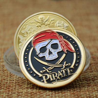 China Europe Pirate Gold Plating Medal Coin For Collectable for sale