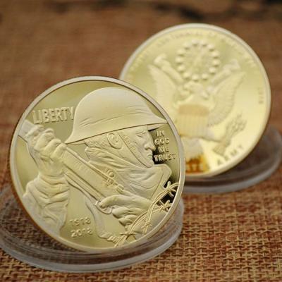 China Gifts Commemorative Medal Foreign Embossed Metal Gold Collectible Coin For Military for sale