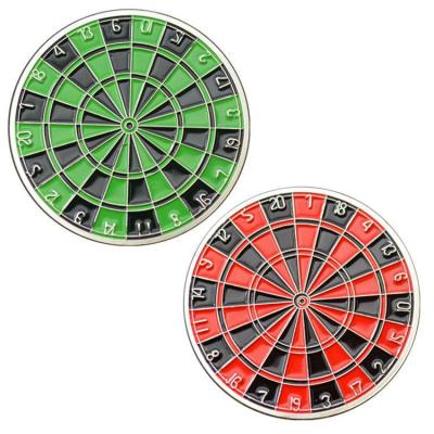 China Gifts Custom Embossed Medallion Plated Soft Enamel Silver Metal Darts Coin for sale