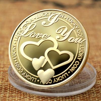 China Gifts Free Sample Custom Double Sided Thank You Heart Shape Logo Challenge Gold Silver Embossed Coin For Party Favors or Souvenir for sale