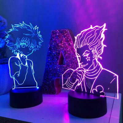 China New-designed Lamp Usb Powered Warm White Color Anime Table 3D Acrylic 7 Color Led Night Light For Kids Kid Bedroom Decor for sale