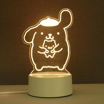 China New-designed Acrylic Led Lamp 3D Usb Powered Warm White Color Cartoon Table Night Lights For Home Room Office Installation for sale