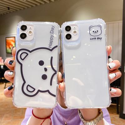 China Shockproof Suitable Iphone11 New Creative Transparent Bear 12Promax TPU Phone Cover for sale