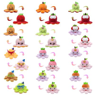 China wholesale New-designed cute flipped doll double-sided Flip Fruit Octopus Stuffed CIA Mangosteen small and plush toys for sale