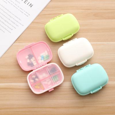 China New-designed Foldable Travel 6 Grids 7 Day Mini Weekly Tablet Wheat Straw Pill Medicines Portable Sealed Multifunctional Storage Box for sale