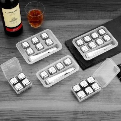 China Viable 27mm 304 stainless steel ice cube ice grain gift instrument set creative frozen whiskey stone for sale