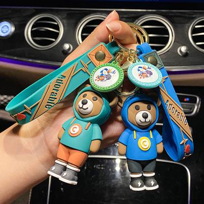 China Hot Selling Silicone Bear PVC Cartoon Key Chain With Low Price for sale