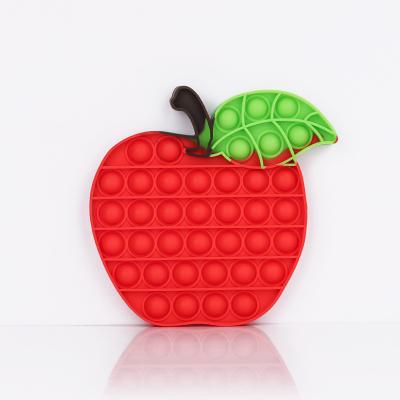 China New Arrival Good Fruit Shape Food Grade Red Apple Funny Healthy Silicone Wiggle Toys For Kids Adult 15.4x15cm for sale