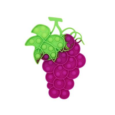 China Wholesale Shape Style Fruit Food Grade Silicone Grape Cute Funny Toys For Kids Adult 14.1x19.6cm for sale