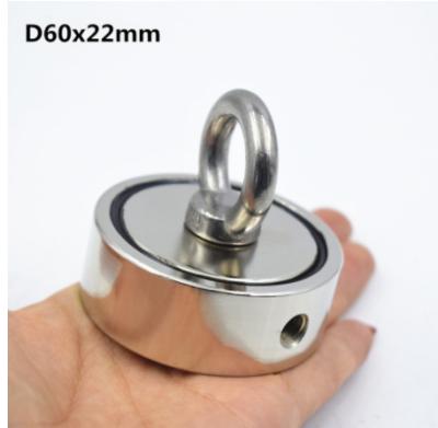 China Industrial Magnet 60KG Permanent magnet 60*22 mm hight quality magnetic fishing box neodymium magnetic block for sale