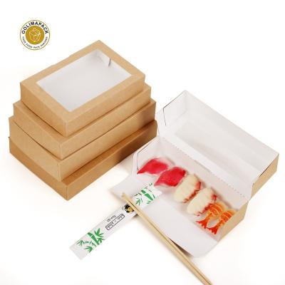 China Disposable Eco Friendly Takeaway Sushi Container Eco Friendly Sushi Bento Paper Box for sale