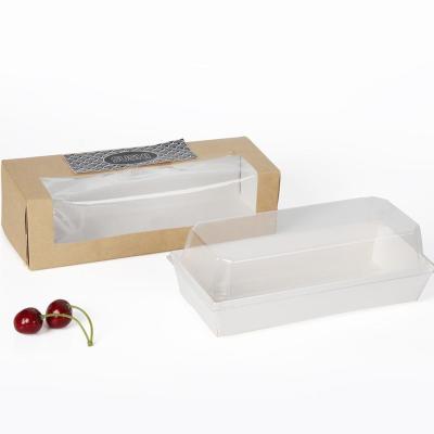 China Disposable Sushi Take Out Box, Kraft Paper Box With Window, Disposable Sushi Packing Box for sale